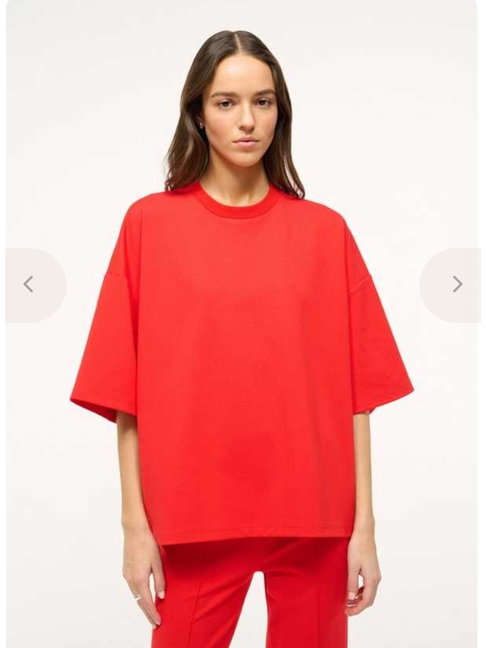 STAUD Oversized Capsule Top - Rose Red - M/L